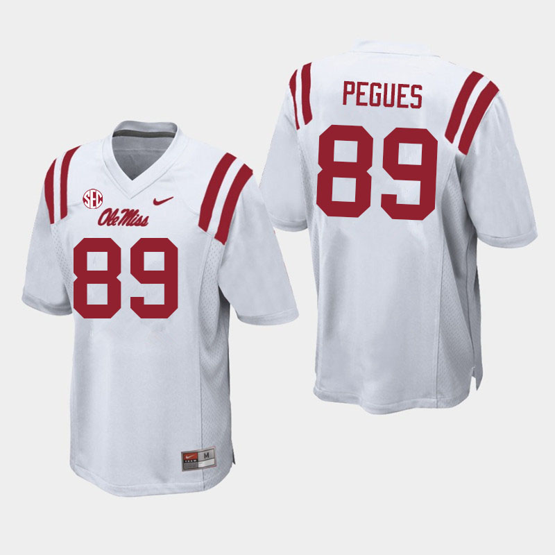 Ole Miss Rebels #89 JJ Pegues College Football Jerseys Sale-White